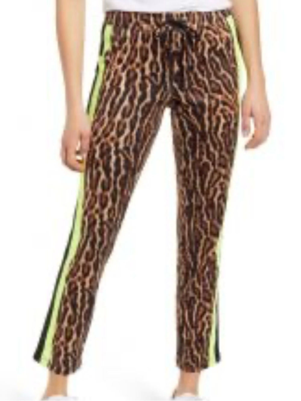 EUC Pam & Gela Cheetah print cropped track pants S inseams 28”